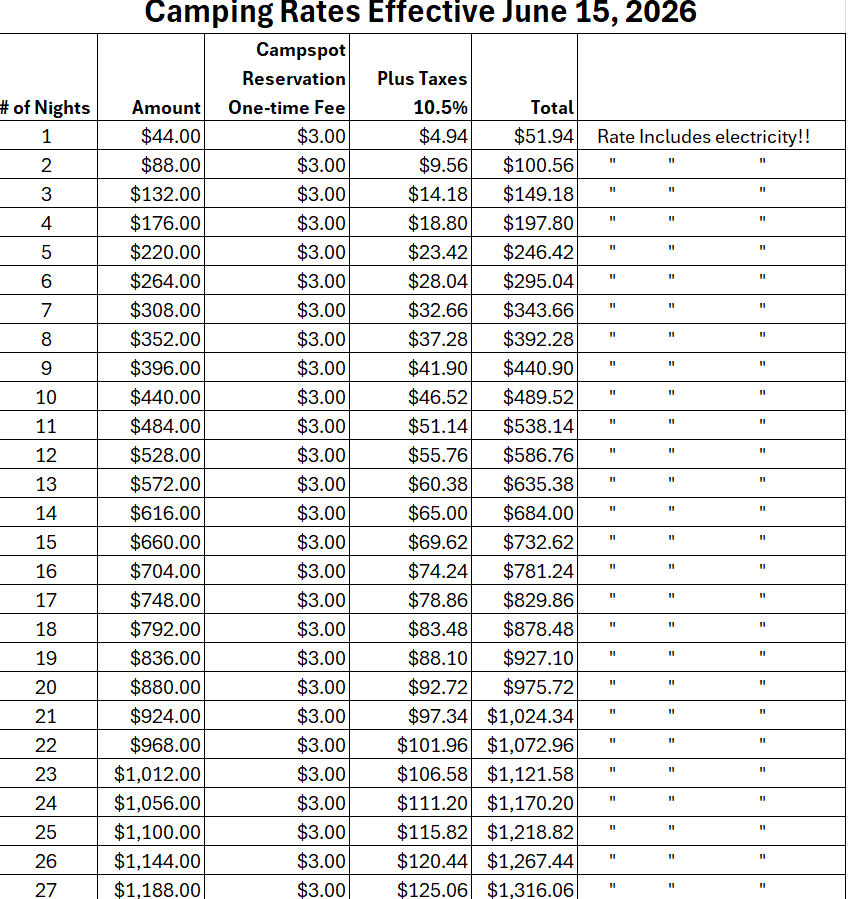Nightly and Weekly Rates